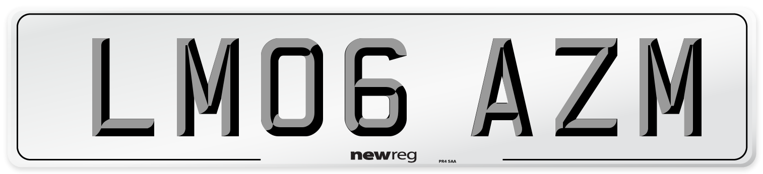 LM06 AZM Number Plate from New Reg
